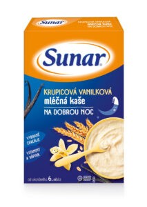 Sunar Mléčná kaše na dobrou noc krupicová vanilková 225 g