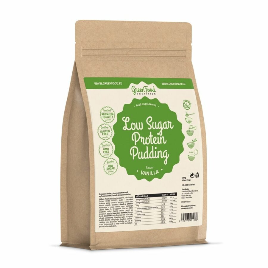 GreenFood Nutrition Low Sugar Protein Pudding vanilka 400 g