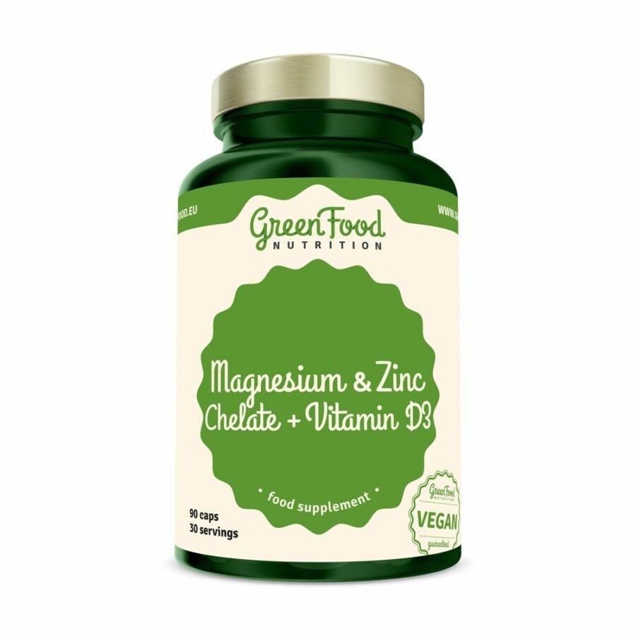GreenFood Nutrition Magnesium & Zinc Chelate + Vitamin D3 90 kapslí