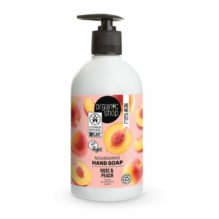 Organic Shop Vyživující mýdlo na ruce Růže a broskev 500 ml