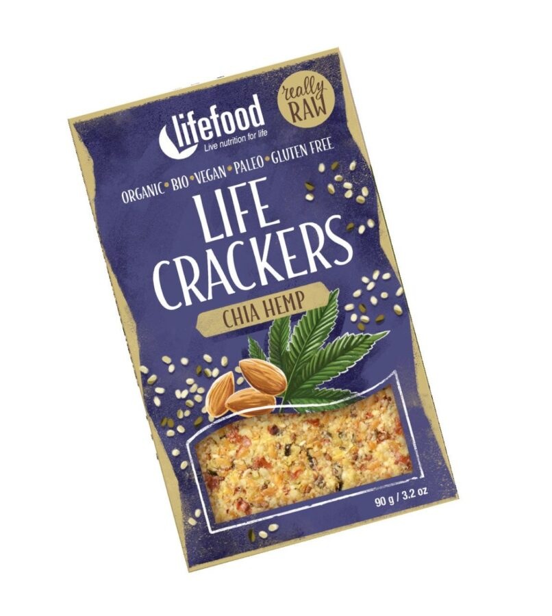 LifeFood Life Crackers Konopné s chia RAW BIO 90 g