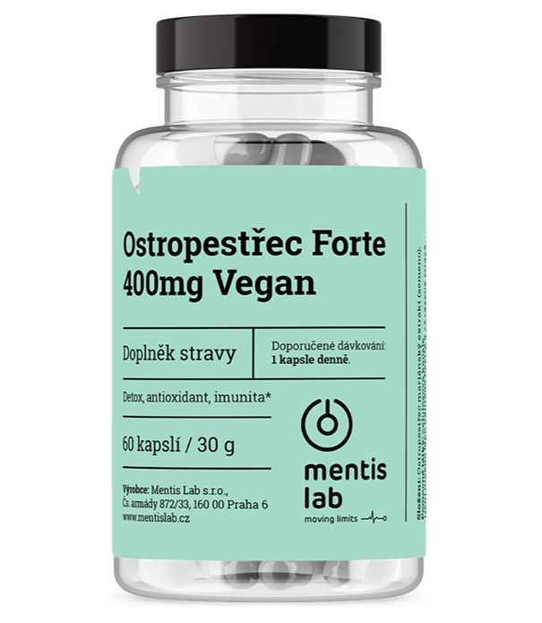 Mentis Ostropestřec Forte 400 mg Vegan 60 kapslí