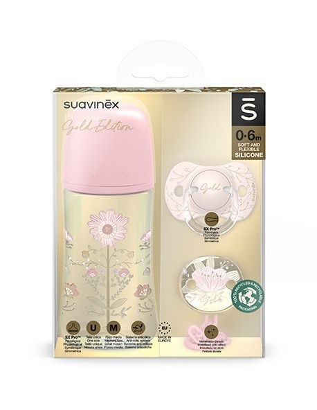 Suavinex Gold Dárkový set 0-6m růžový