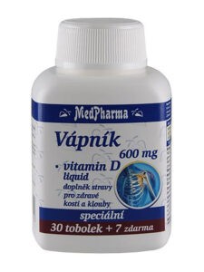 Medpharma Vápník 600 mg + Vitamín D liquid 37 tobolek
