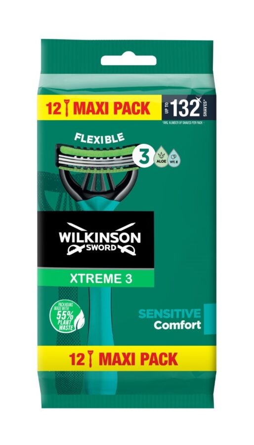 Wilkinson Xtreme3 Sensitive Comfort Maxi pack pánský jednorázový holicí strojek 12 ks