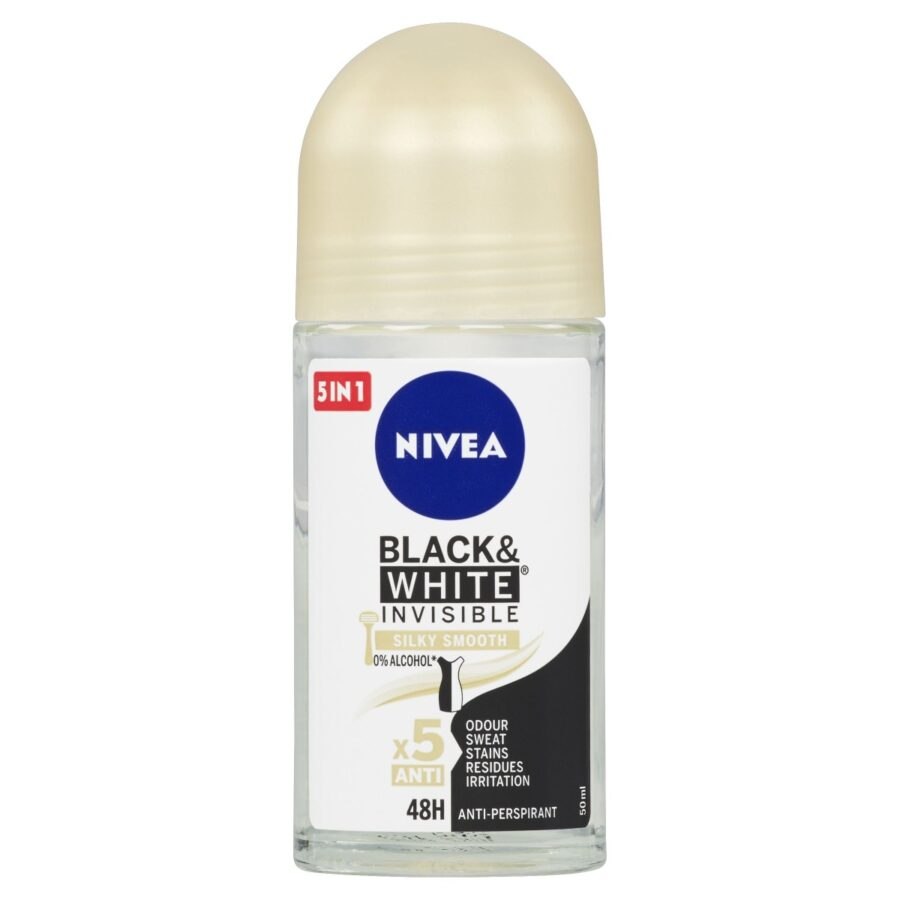 Nivea Black & White Invisible Silky Smooth kuličkový antiperspirant 50 ml