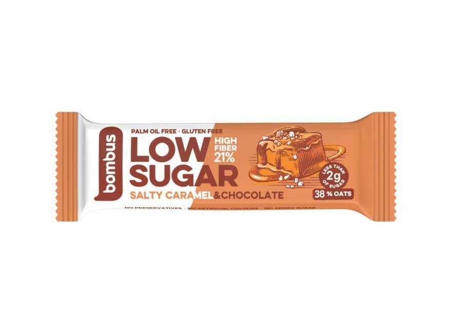 Bombus Low Sugar Salty caramel & chocolate tyčinka 40 g