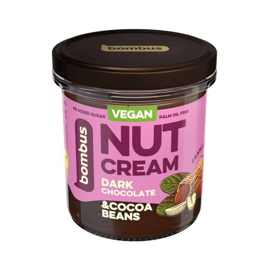 Bombus Nuts Energy Dark chocolate & cocoa beans arašídový krém 300 g